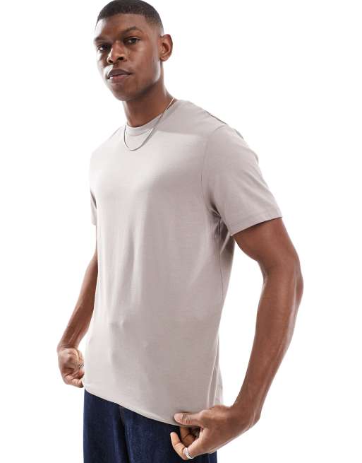 Camiseta color piedra básica de corte estándar Essentials de ASOS DESIGN