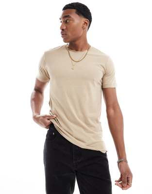 Camiseta color piedra con bordes sin rematar de Don't Think Twice