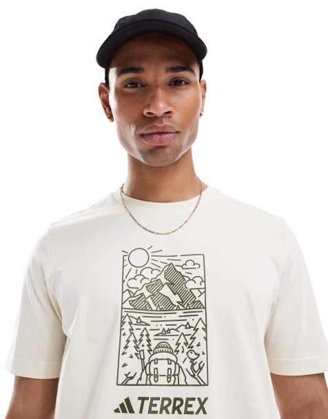 Camiseta color piedra con estampado en el pecho Terrex de adidas Outdoor - view 1