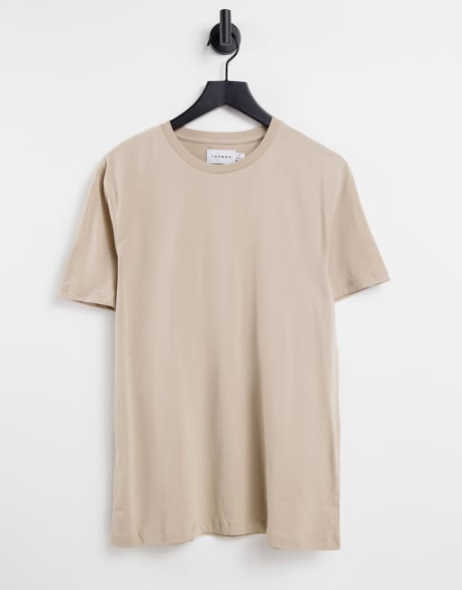 Camiseta color piedra de corte clásico de Topman