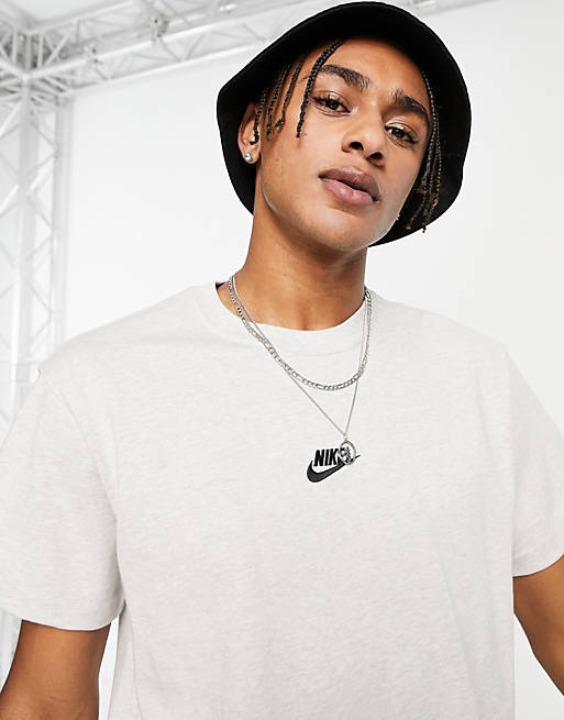 Hombre Tops | Camiseta color piedra de corte cuadrado de punto grueso premium de Nike - YX84485