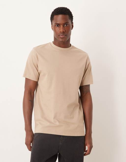 Camiseta color piedra de corte estándar de tejido grueso de ASOS DESIGN, 1 de 5