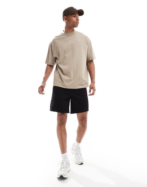 Camiseta color piedra extragrande con cuello subido de tejido grueso de ASOS DESIGN , 4 de 4