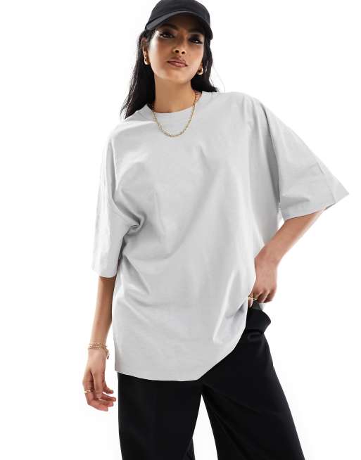Camiseta color piedra extragrande de tejido flameado de ASOS DESIGN