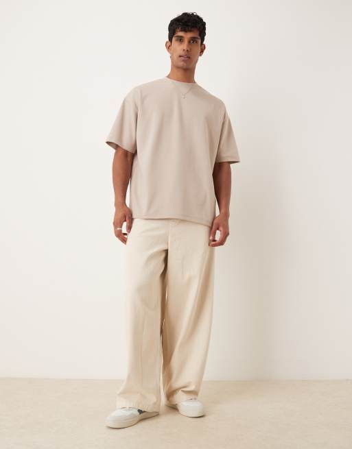 Camiseta color piedra extragrande de tejido grueso suave de ASOS DESIGN , 2 de 5