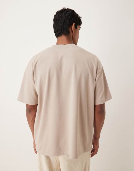 Camiseta color piedra extragrande de tejido grueso suave de ASOS DESIGN , 3 de 5