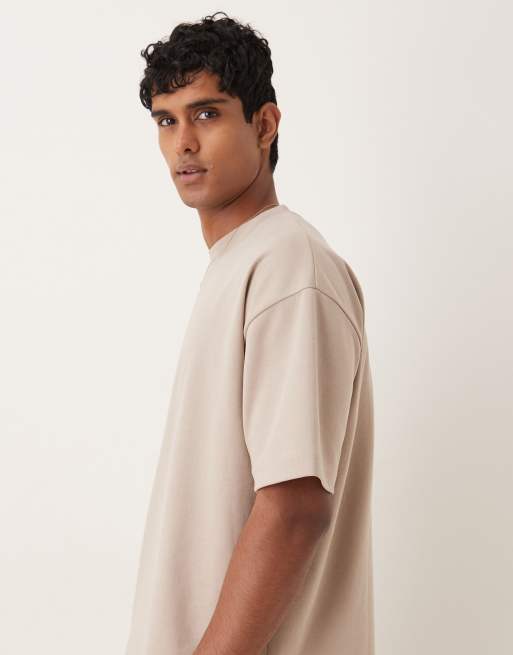 Camiseta color piedra extragrande de tejido grueso suave de ASOS DESIGN , 4 de 5