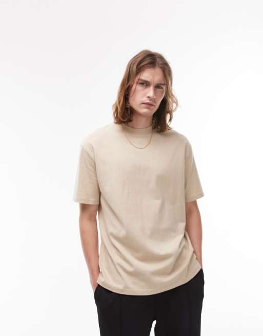 Camiseta color piedra extragrande de Topman