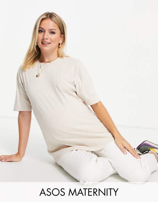 Camiseta color piedra lavado extragrande de ASOS DESIGN Maternity