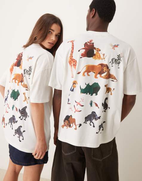 Camiseta color piedra unisex extragrande con estampados de "El rey león" de Disney de ASOS DESIGN - view 1