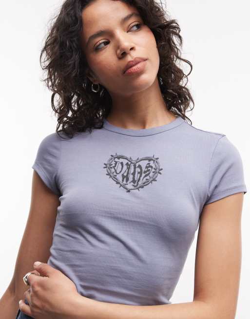 Camiseta color pizarra glacial con estampado de corazón de alambre de Vans