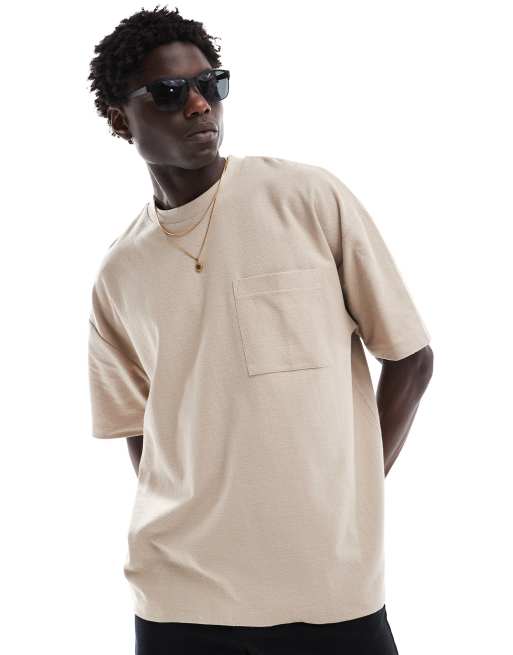 Camiseta color topo holgada de bouclé de ASOS DESIGN 