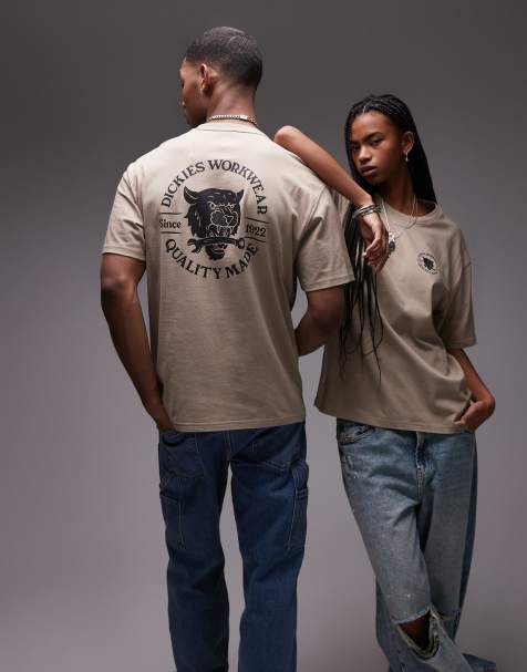 Camiseta color tostado con estampado gráfico de tigre y llave inglesa de Dickies - view 1