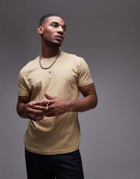 Camiseta color tostado con logo lineal de Tommy Jeans - view 1