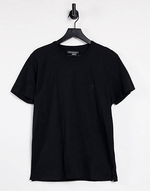 Camiseta con cuello redondo en negro de French Connection