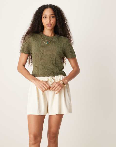 Camiseta con detalle de punto calado estilo patchwork de ASOS DESIGN - view 1