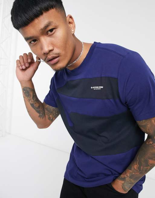 Camiseta con diseño remendado azul de G-Star