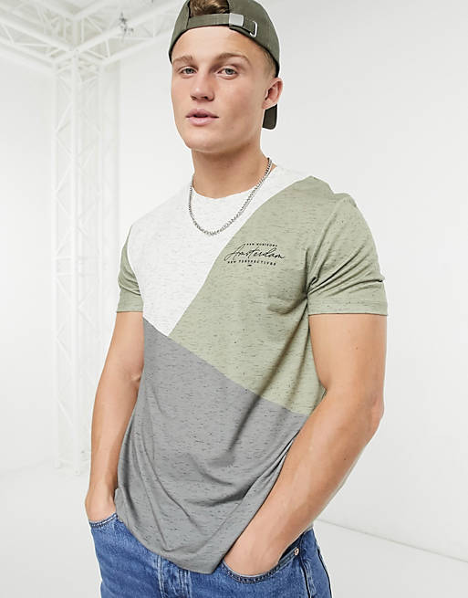 Camiseta con estampado color block y estampado 'Amsterdam' de Burton Menswear