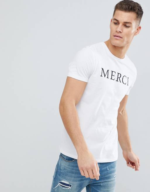 Camiseta con estampado de eslogan en francés Merci de ASOS DESIGN, 3 de 4