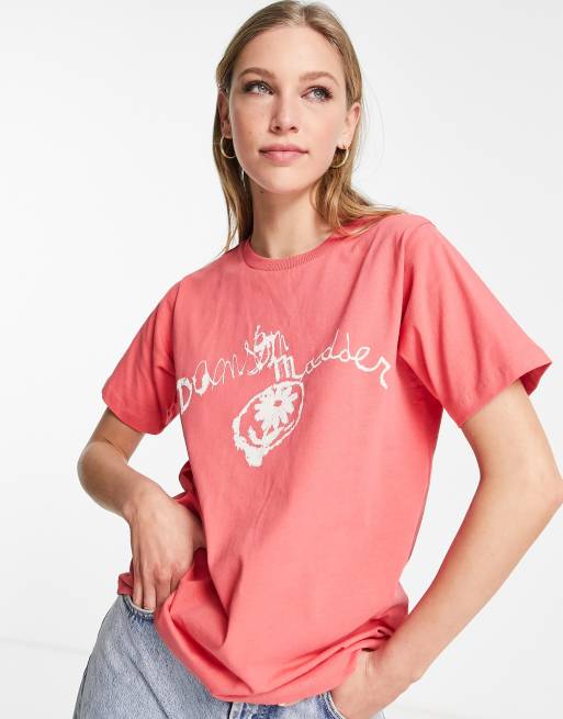 Camiseta con lavado rojo Etched de Damson Madder