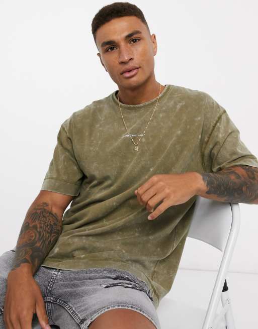 Camiseta con logo en beis con lavado descolorido de Good For Nothing 
