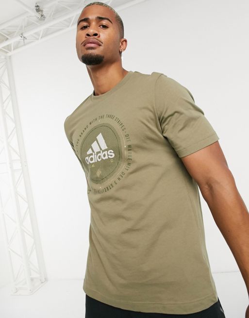 Camiseta Con Logo En Caqui Training De Adidas Aegean - camisetas adidas para roblox tienda online de zapatos ropa y complementos de marca
