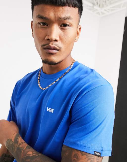Camiseta con logo pequeño en azul de Vans