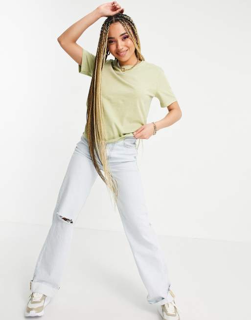 Camiseta con tintado natural verde armónico y logo en el centro de Reebok, 4 de 4