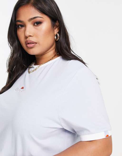Camiseta corta azul con logo de ellesse Plus, 3 de 4