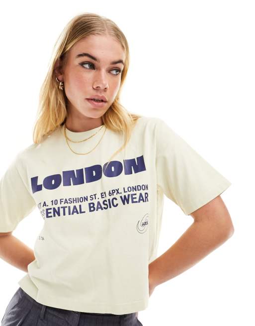 Camiseta corta beis estampada de JJXX 