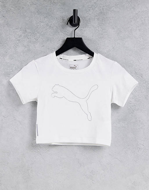 Adaptar Esquivo ordenar Camiseta corta blanca Feel It de Puma | ASOS