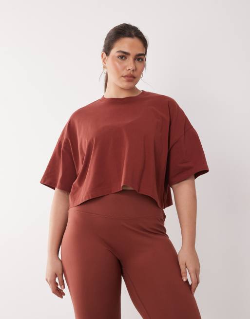 Camiseta corta color ámbar lavado de tejido grueso de secado rápido de algodón Icon de 4505 Curve