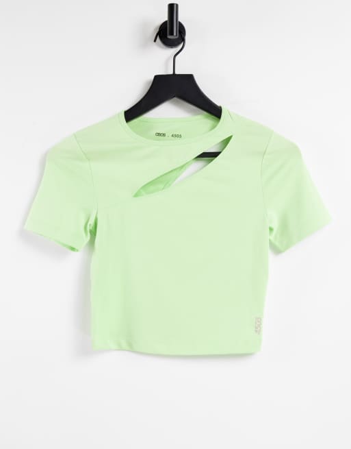 Camiseta corta con aberturas diagonales de ASOS 4505