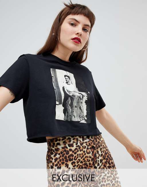 Camiseta corta con dise o de Frida Kahlo de Reclaimed Vintage
