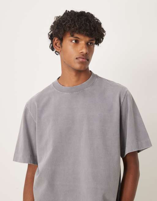Camiseta corta con lavado gris premium de Abercrombie & Fitch