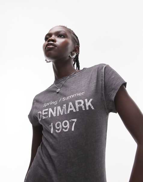 Reebok Camiseta básica de dos tonos para mujer