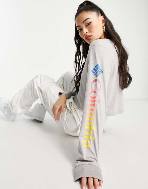 Camiseta corta gris de manga larga North Cascades de Columbia
