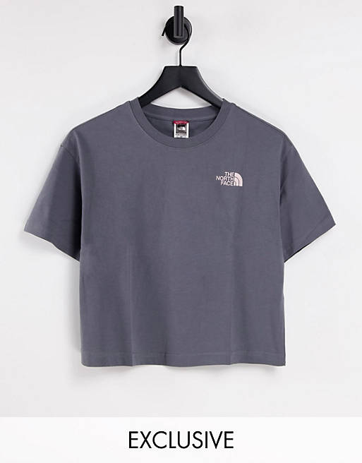 Mujer Tops | Camiseta corta gris y rosa Simple Dome exclusiva en ASOS de The North Face - NH91631