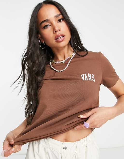 banco calidad Varios Camiseta corta marrón con logo estampado exclusiva en ASOS de Vans | ASOS