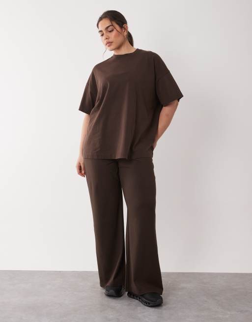 Camiseta corta marrón expreso lavado de tejido grueso de secado rápido de algodón Icon de 4505 Curve, 3 de 4
