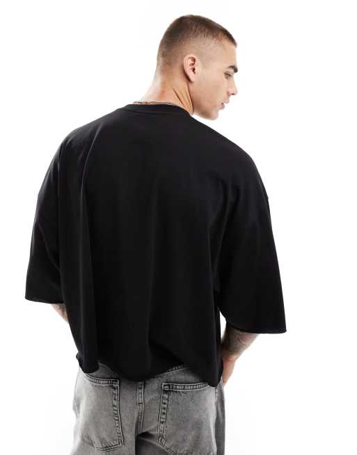 Camiseta corta negra ultragrande de ASOS DESIGN, 4 de 4