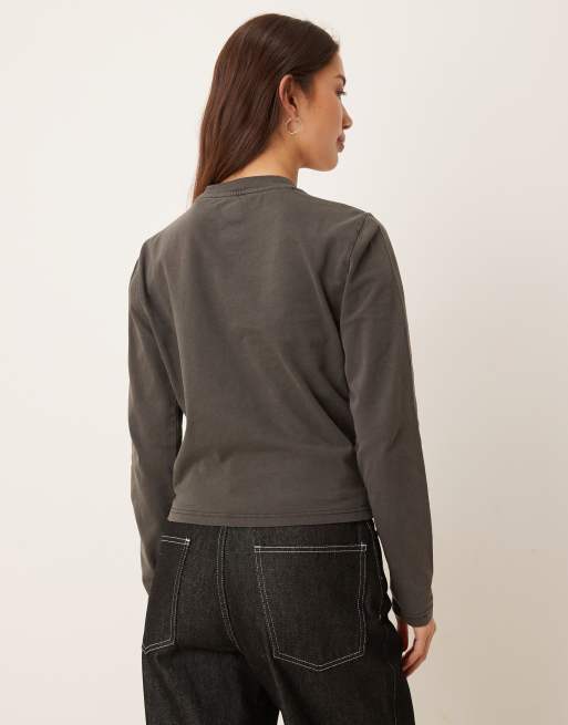 Camiseta corta negro lavado de manga larga Christiana de Dickies, 4 de 4