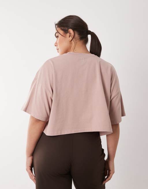 Camiseta corta rosa lavado de tejido grueso de secado rápido de algodón Icon de 4505 Curve, 3 de 4