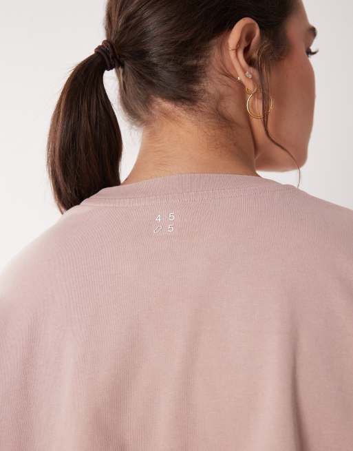 Camiseta corta rosa lavado de tejido grueso de secado rápido de algodón Icon de 4505 Curve, 4 de 4