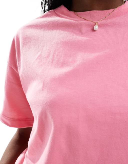 Camiseta corta rosa luminoso de corte cuadrado de River Island, 2 de 4