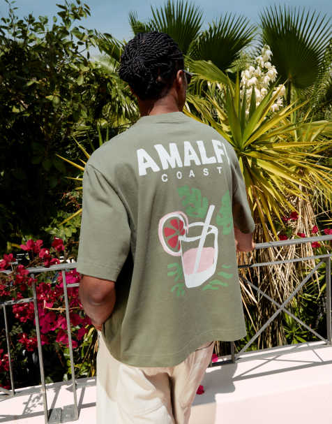 Camiseta corta verde con estampado de ciudad en la espalda de Abercrombie & Fitch - view 1