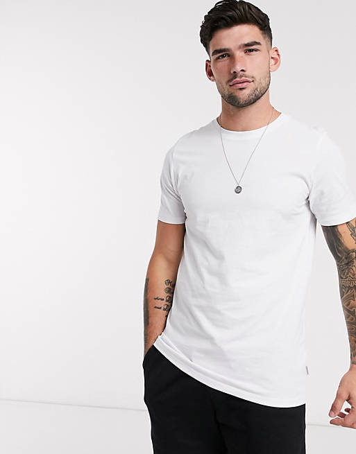 Camiseta de algodón orgánico blanco con cuello redondo Essentials de Jack & Jones
