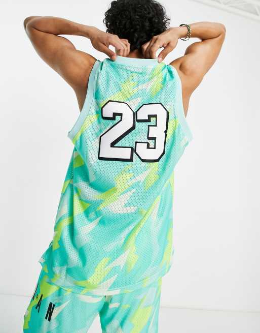 Camiseta de baloncesto multicolor sin mangas con estampado