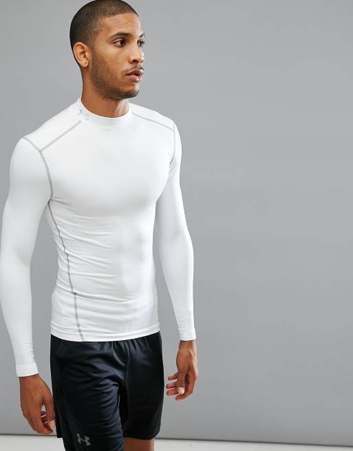 flojo Espere Nominal Camiseta de compresión de manga larga con cuello alto en blanco Training  ColdGear 1265648-100 de Under Armour | ASOS