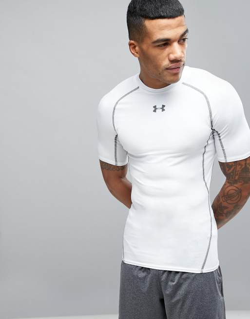 Camiseta de compresión en blanco HeatGear Armour 1257468-100 de